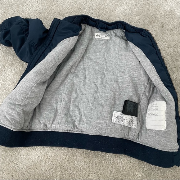 H&M Boys Blue Bomber Jacket - Picture 3 of 5